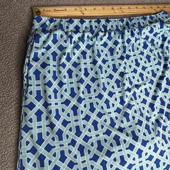 Susan Graver Skort Womens Small Blue Geometric Pull On Stretch Built In Shorts - Picture 6 of 10